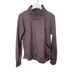 90 Degree By Reflex Heathered Maroon Pullover Sweatshirt